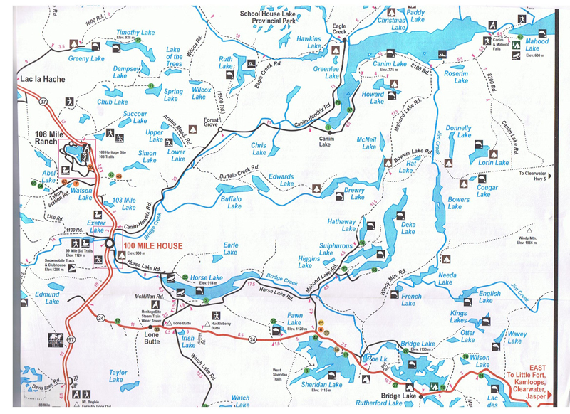 Mahood Lake access map