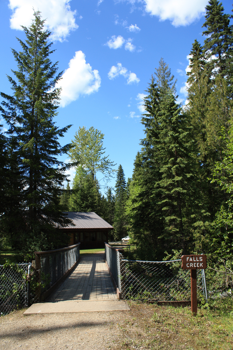 Falls Creek bridge and talk shelter