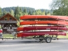 0 km Murtle Lake rental canoes in front of Wells Gray Info Centre